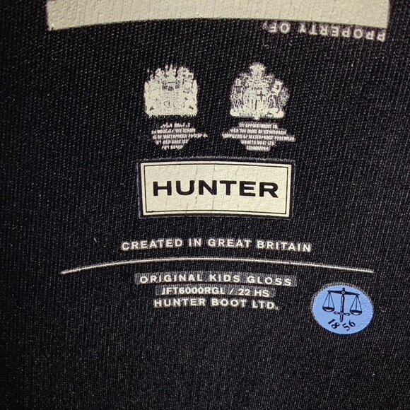 Hunter Kids Girl Boy Black Reflective Glossy Rubber Tall Rain Boots Size 5B / 6G - Picture 16 of 16